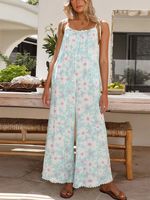 Women's Daily Casual Flower Full Length Jumpsuits sku image 1