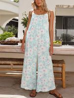 Women's Daily Casual Flower Full Length Jumpsuits sku image 2