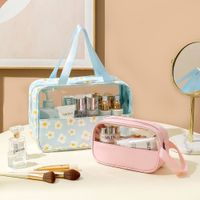 Cute Pastoral Solid Color Pu Leather Makeup Bags main image 2
