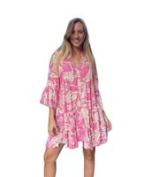 Women's Swing Dress Elegant V Neck Printing Nine Points Sleeve Printing Above Knee Daily Street main image 5