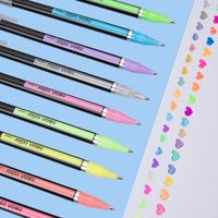 1 Jeu Lettre Classer Apprentissage Du Quotidien Plastique Mignon Stylo Fluorescent main image 1