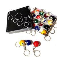 Cute Billiards Number Solid Color Resin Unisex Keychain main image 3