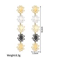 1 Pair Simple Style Flower Plating Hollow Out Stainless Steel Titanium Steel 18K Gold Plated Drop Earrings main image 2