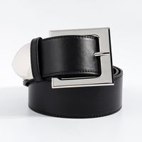 Basic Solid Color Imitation Leather Women's Leather Belts sku image 2