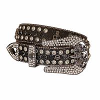 Exaggerated Punk Streetwear Solid Color Pu Leather Alloy Diamond Women's Leather Belts main image 4