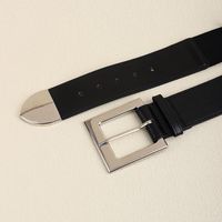Basic Solid Color Imitation Leather Women's Leather Belts main image 5
