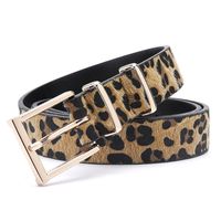 Streetwear Leopard Imitation Leather Alloy Women's Leather Belts sku image 4