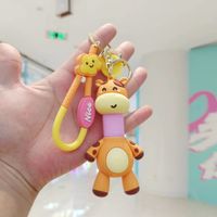 Cute Cat Giraffe Pvc Unisex Bag Pendant Keychain sku image 8