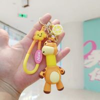 Cute Cat Giraffe Pvc Unisex Bag Pendant Keychain sku image 5