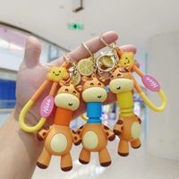 Cute Cat Giraffe Pvc Unisex Bag Pendant Keychain main image 1