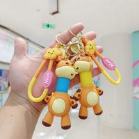 Cute Cat Giraffe Pvc Unisex Bag Pendant Keychain main image 3