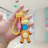 Cute Cat Giraffe Pvc Unisex Bag Pendant Keychain sku image 7