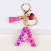 Lady Letter Heart Shape Resin Metal Epoxy Bag Pendant Keychain main image 1