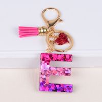 Lady Letter Heart Shape Resin Metal Epoxy Bag Pendant Keychain sku image 5