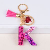 Lady Letter Heart Shape Resin Metal Epoxy Bag Pendant Keychain sku image 11