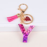 Lady Letter Heart Shape Resin Metal Epoxy Bag Pendant Keychain sku image 22
