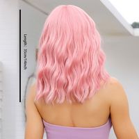 Women's Sweet Brown Pink Casual Holiday Chemical Fiber Bangs Short Curly Hair Wig Net main image 10