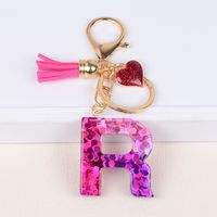 Lady Letter Heart Shape Resin Metal Epoxy Bag Pendant Keychain sku image 17