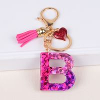Lady Letter Heart Shape Resin Metal Epoxy Bag Pendant Keychain sku image 2