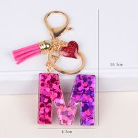 Lady Letter Heart Shape Resin Metal Epoxy Bag Pendant Keychain main image 5