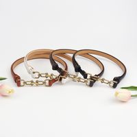 Retro Sweet Solid Color Pu Leather Alloy Plating Women's Leather Belts main image 4