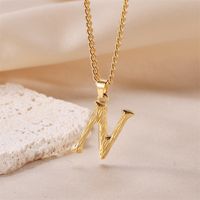 Streetwear Letter Stainless Steel Titanium Steel Plating Charms Necklace sku image 14
