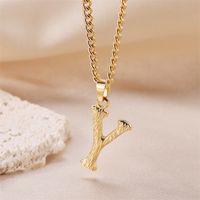 Streetwear Letter Stainless Steel Titanium Steel Plating Charms Necklace sku image 25