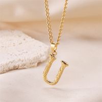 Streetwear Letter Stainless Steel Titanium Steel Plating Charms Necklace sku image 21