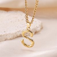 Streetwear Letter Stainless Steel Titanium Steel Plating Charms Necklace sku image 19