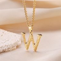 Streetwear Letter Stainless Steel Titanium Steel Plating Charms Necklace sku image 23