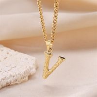 Streetwear Letter Stainless Steel Titanium Steel Plating Charms Necklace sku image 22