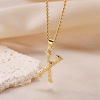 Streetwear Letter Stainless Steel Titanium Steel Plating Charms Necklace sku image 24