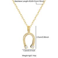 Streetwear Horseshoe Stainless Steel Titanium Steel Plating Inlay Artificial Diamond Pendant Necklace sku image 1