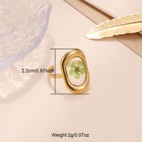 Ig Style Geometric Flower Stainless Steel Epoxy Open Rings main image 2