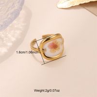 Ig Style Geometric Flower Stainless Steel Epoxy Open Rings main image 3