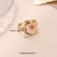 Ig Style Geometric Flower Stainless Steel Epoxy Open Rings sku image 5