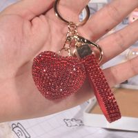 Luxurious Sweet Heart Shape Alloy Valentine's Day Women's Bag Pendant Keychain sku image 3