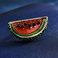 Lady Leaf Fruit Flower Copper Inlay Artificial Diamond Unisex Brooches sku image 11