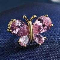 Lady Leaf Fruit Flower Copper Inlay Artificial Diamond Unisex Brooches sku image 4