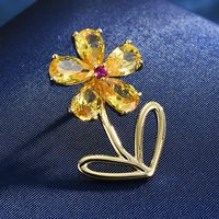 Lady Leaf Fruit Flower Copper Inlay Artificial Diamond Unisex Brooches sku image 9