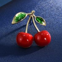 Lady Leaf Fruit Flower Copper Inlay Artificial Diamond Unisex Brooches sku image 1