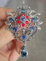 Retro Flor Aleación Enchapado Embutido Perlas Artificiales Diamante Artificial Mujeres Broches sku image 5