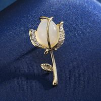 Lady Leaf Fruit Flower Copper Inlay Artificial Diamond Unisex Brooches sku image 7