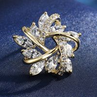 Lady Leaf Fruit Flower Copper Inlay Artificial Diamond Unisex Brooches sku image 12