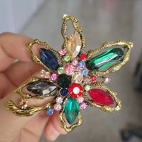 Retro Flor Aleación Enchapado Embutido Perlas Artificiales Diamante Artificial Mujeres Broches sku image 20