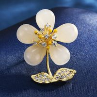 Lady Leaf Fruit Flower Copper Inlay Artificial Diamond Unisex Brooches sku image 14