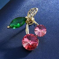 Lady Leaf Fruit Flower Copper Inlay Artificial Diamond Unisex Brooches sku image 2