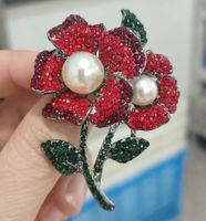 Retro Flor Aleación Enchapado Embutido Perlas Artificiales Diamante Artificial Mujeres Broches sku image 44
