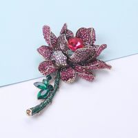 Retro Flower Alloy Plating Inlay Artificial Pearls Artificial Diamond Women's Brooches sku image 52