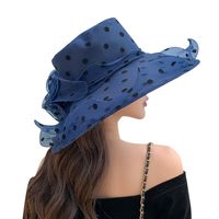 امرأة أسلوب بسيط النمط الكلاسيكي ورد طباعة طنف مسطح قبعة الشمس main image 4